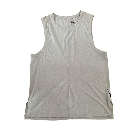 Nike Yoga Dri-Fit XL Slim Fit Mens Light Gray Tank Top Lightweight Active Gym - Picture 1 of 2